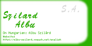 szilard albu business card